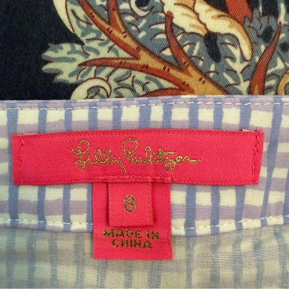 Lilly Pulitzer Rosalie Tiered Ruffle Mini Skirt in Light Lilac Gingham size 8 - Picture 7 of 11